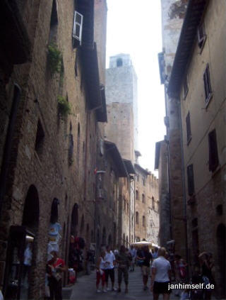 Touristen in San Gimignano